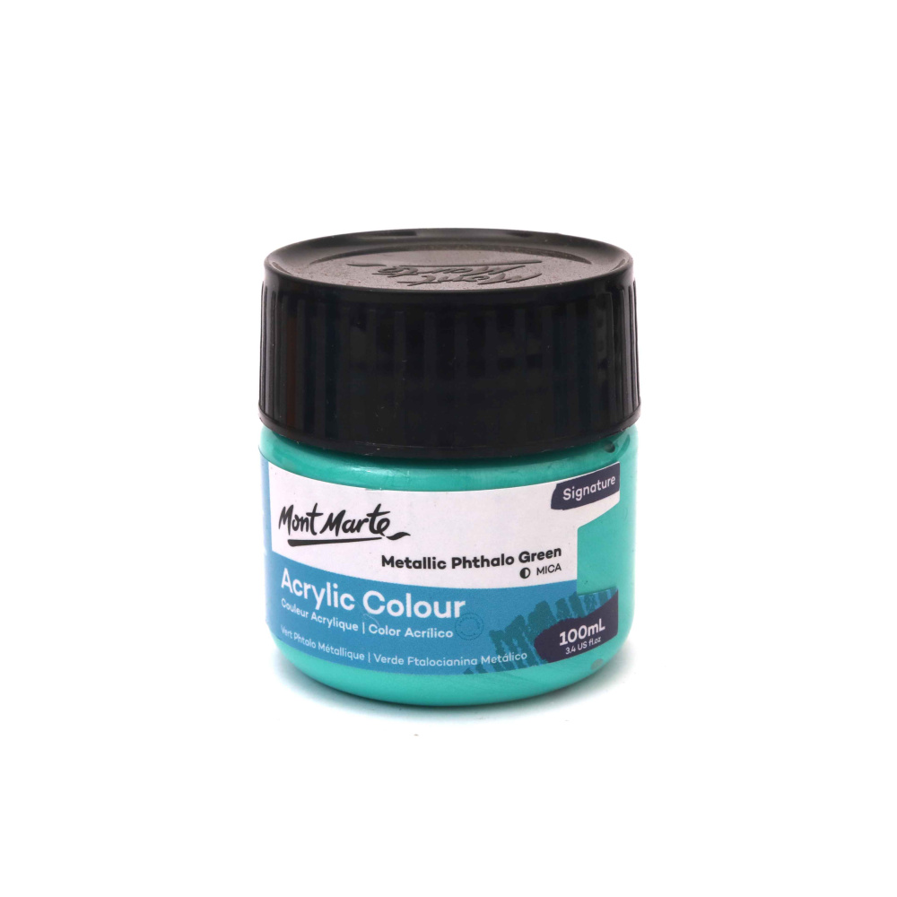 Ακρυλικό μεταλλικό χρώμα Mont Marte Colour Paint 100 ml - Metallic Phthalo Green πράσινο