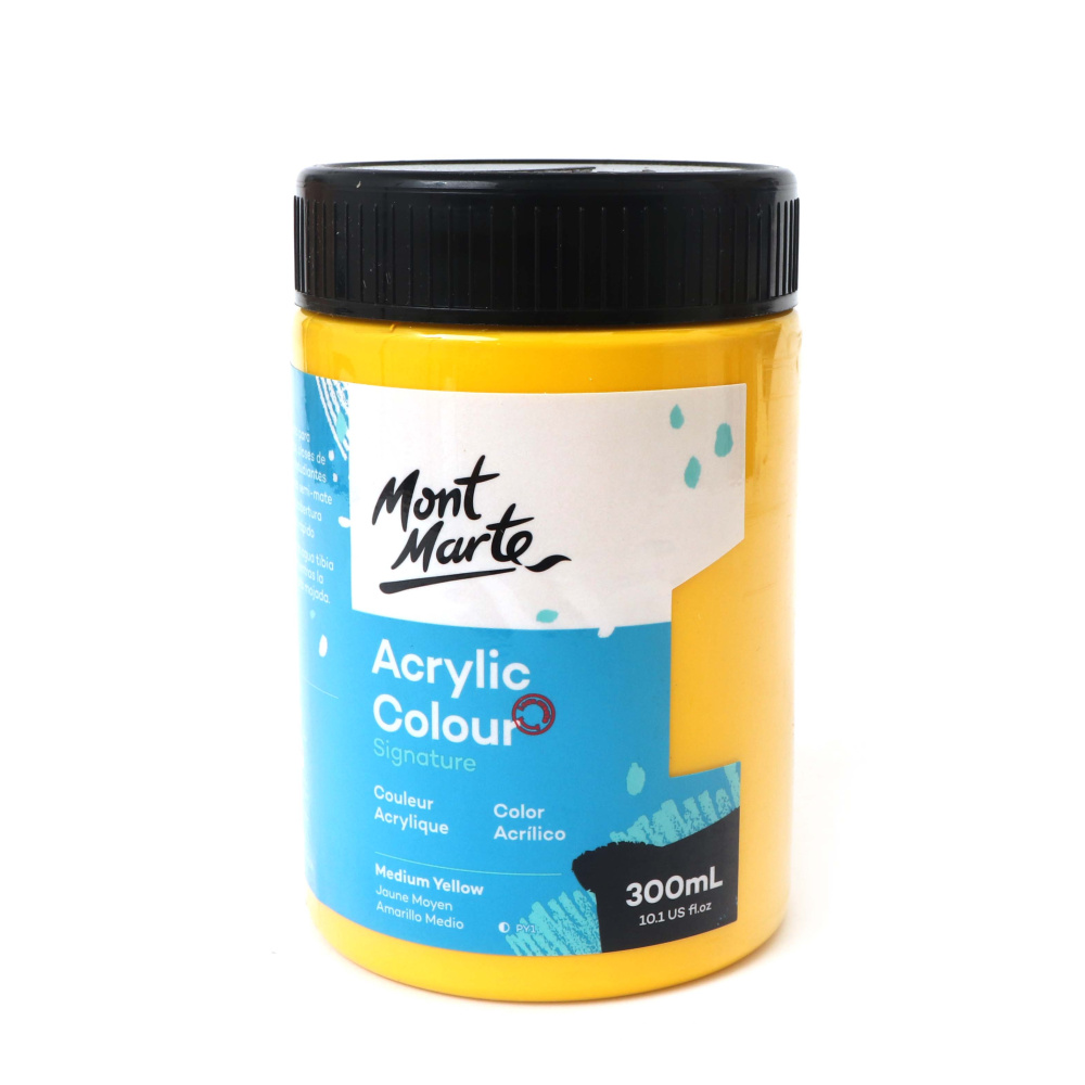 Акрилна боя Mont Marte Acrylic Colour Paint 300 мл -Medium Yellow жълта