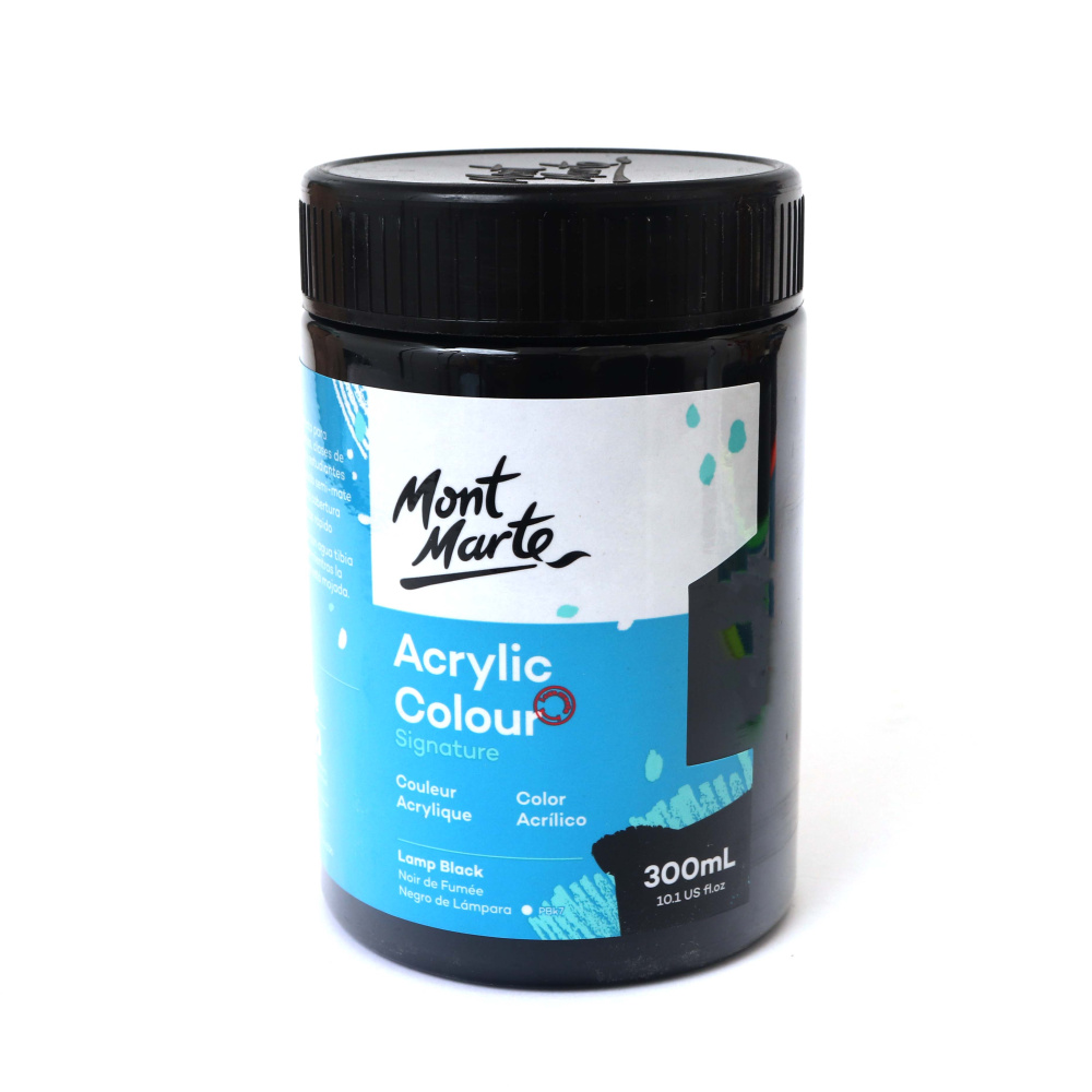 Акрилна боя Mont Marte Acrylic Colour Paint 300 мл -Lamp Black черна