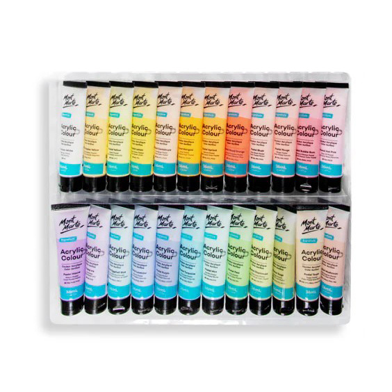 Σετ ακρυλικά παστέλ χρώματα Mont Marte Acrylic Colour Pastel Colours 24 χρώματα x 36 ml