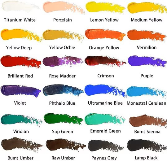 Mont Marte Set di Colori a Olio, 24 Colori Assortiti da 12 ml