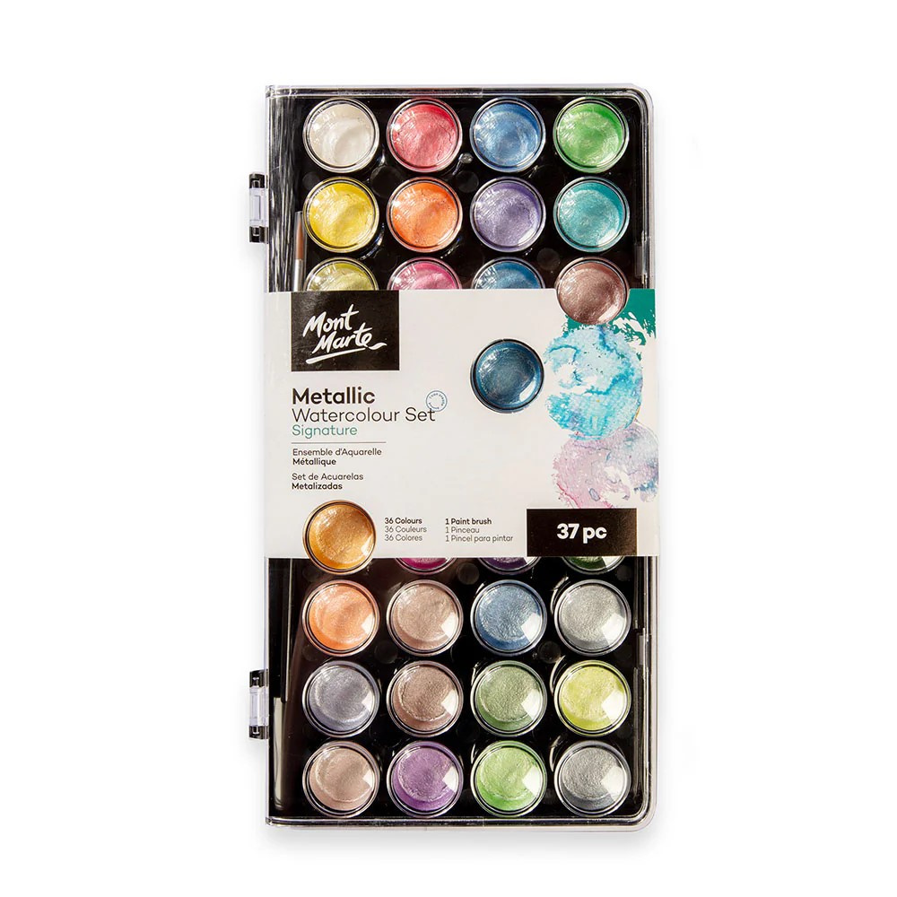 Σετ νερομπογιές Mont Marte Metallic Watercolor 37 τεμαχίων