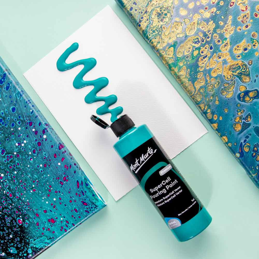 Mont Marte SuperCell akrilna boja za pouring (fluid art) 240 ml - Teal Craft (tirkizna)