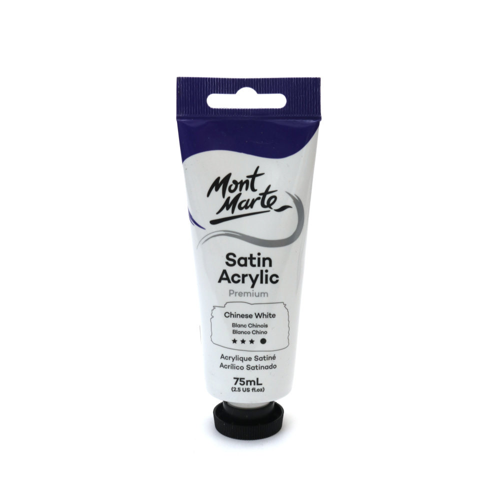 Ακρυλικό σατινέ χρώμα Mont Marte Satin Acrylic 75ml - Chinese White Λευκό
