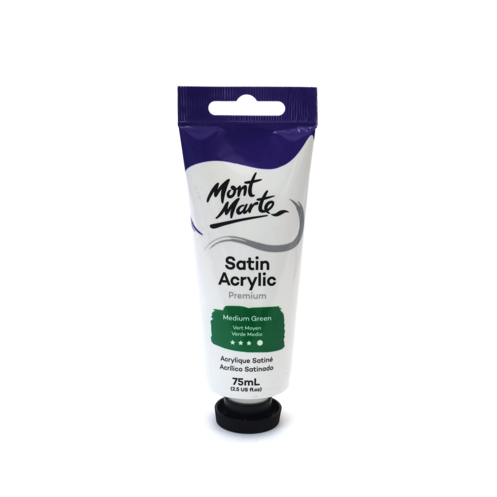Ακρυλικό σατινέ χρώμα Mont Marte Satin Acrylic 75ml - Medium Green Πράσινο