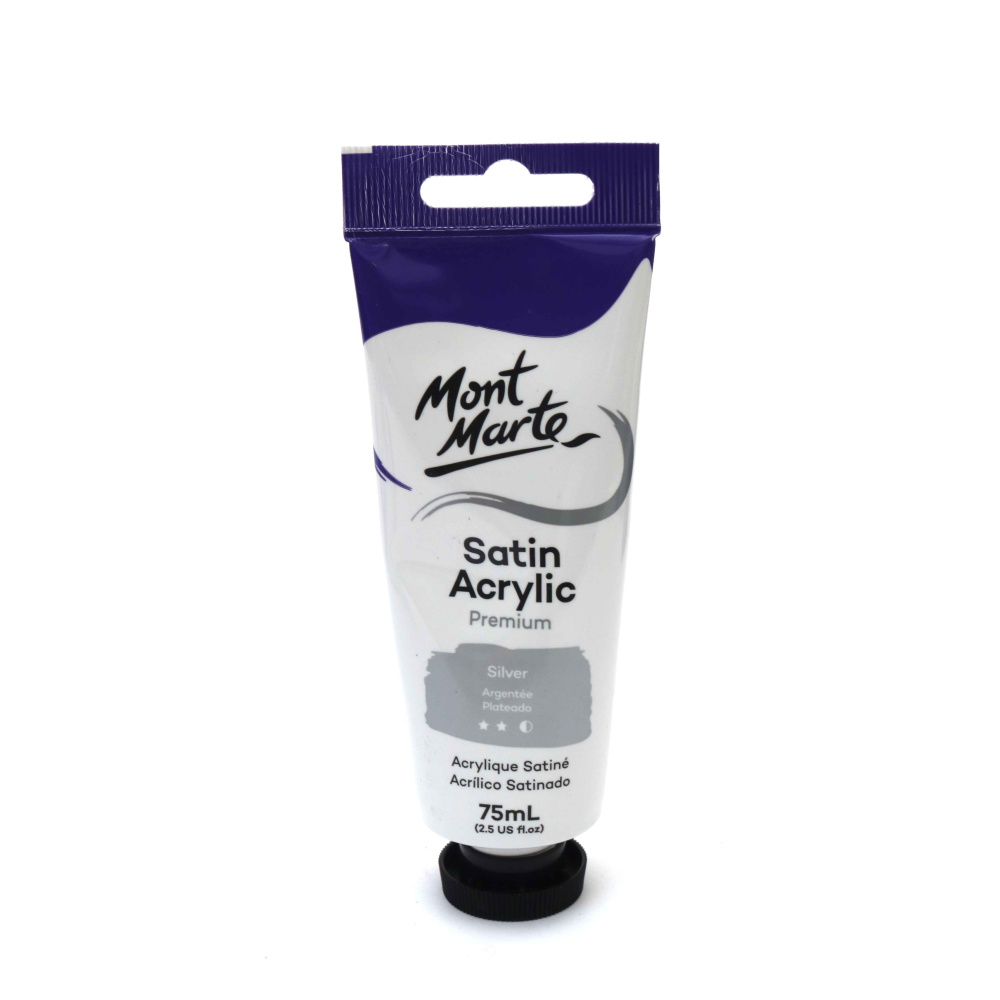 Ακρυλικό σατινέ χρώμα Mont Marte Satin Acrylic 75ml - Ασημί ασημί