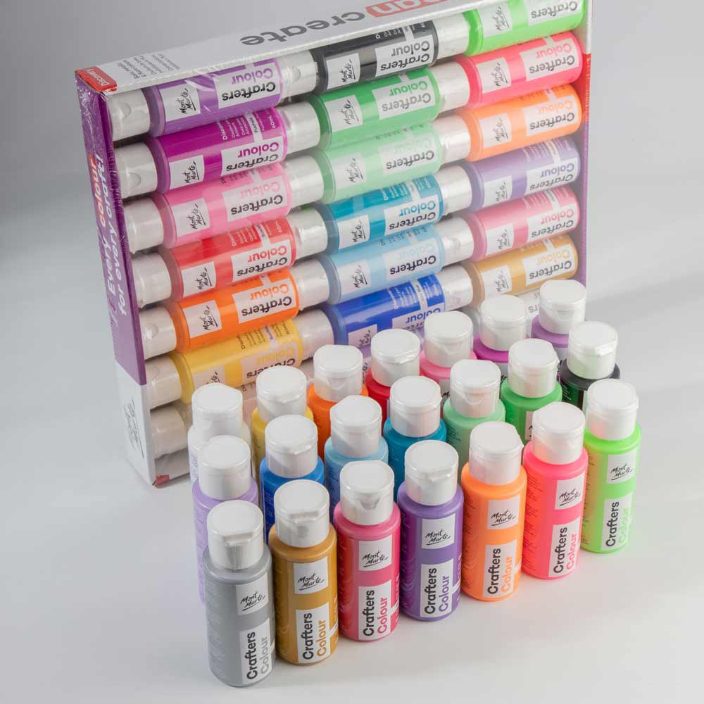Комплект акрилни бои Mont Marte Crafters Colour, 21 цвята x 60 мл