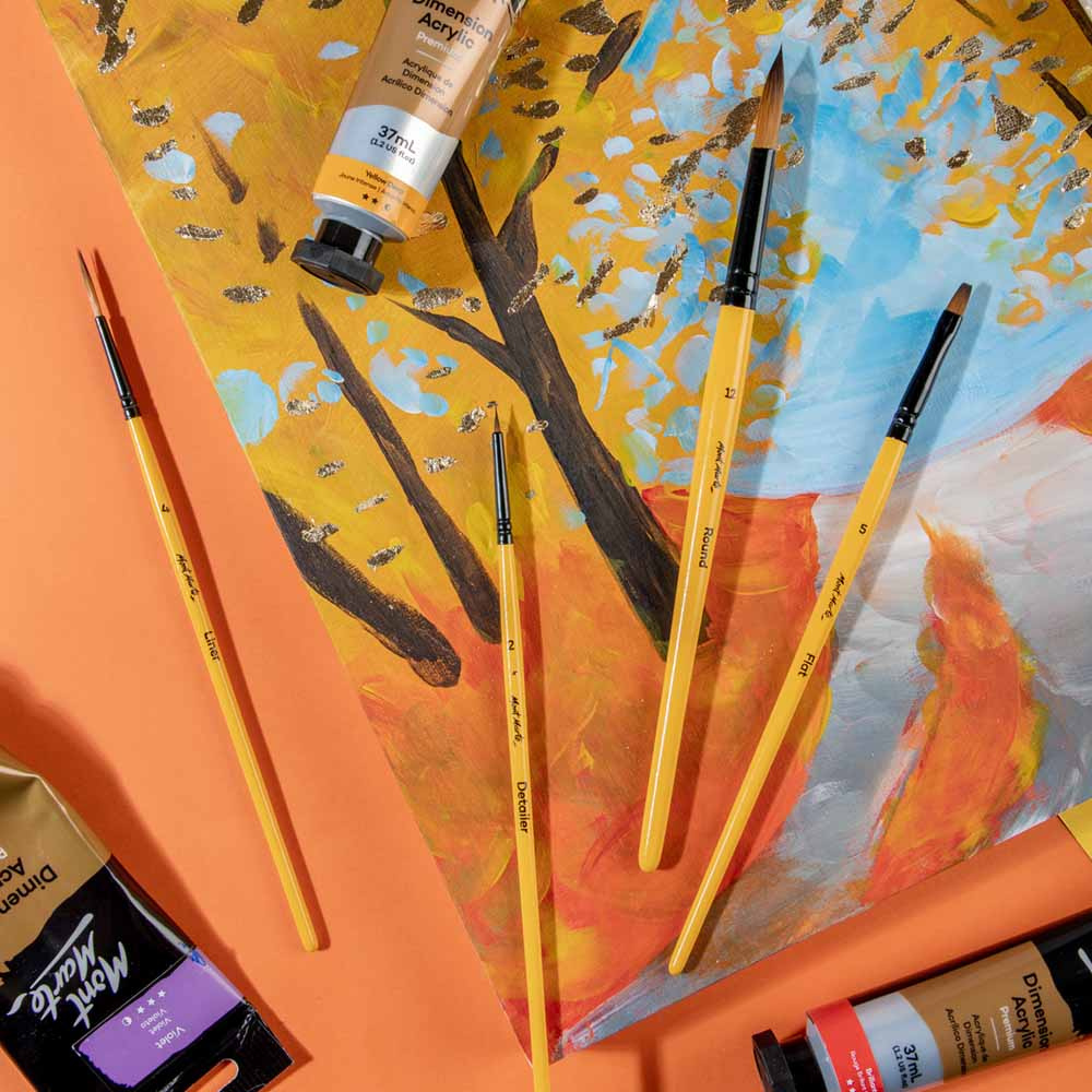 Комплект четки Mont Marte Gallery Series за акрилна живопис -4 броя