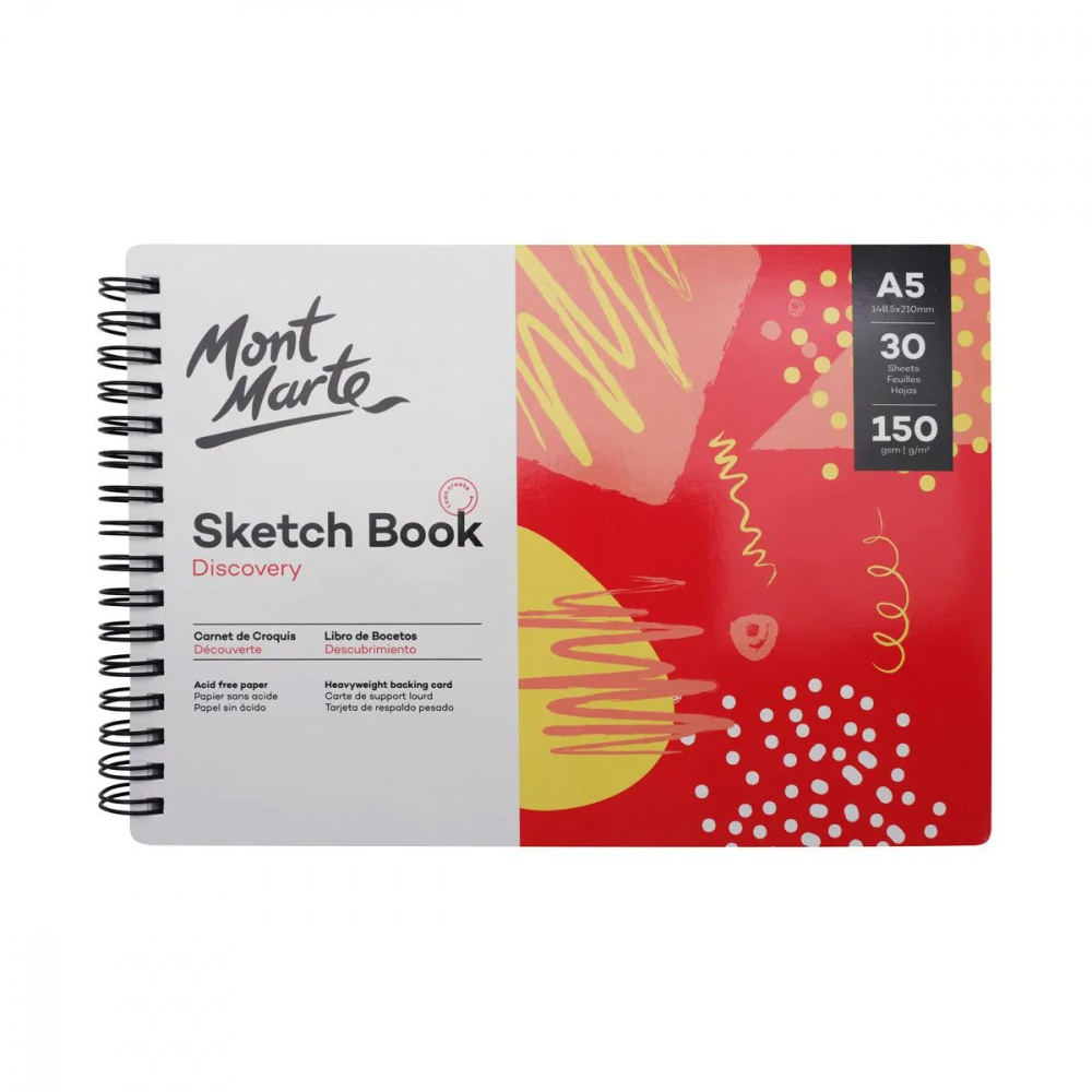Spiral Bound Sketchbook MONT MARTE / A5, 150 g/m2 - 30 sheets