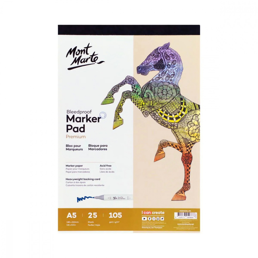 Bleedproof Marker Pad MONT MARTE Premium / A5,105 g/m2 - 25 sheets