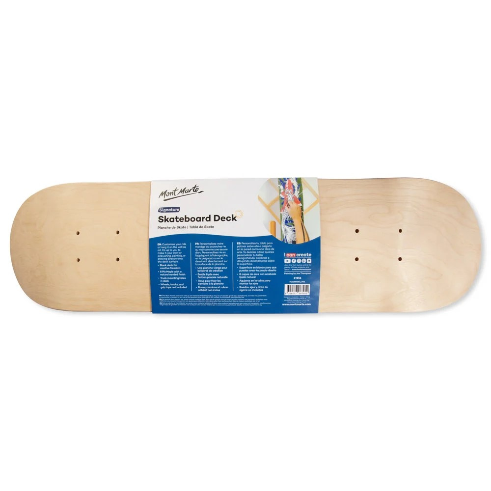 Skateboard Deck Mont Marte 20.5x80x1 cm – Durable Wooden Board for Custom Design & Street Riding
