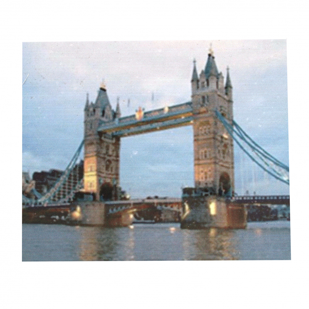 Πίνακας με ψηφίδες (στρόγγυλες) 40x50 cm πλήρης κόλληση με τελάρο - Tower Bridge YSG0114
