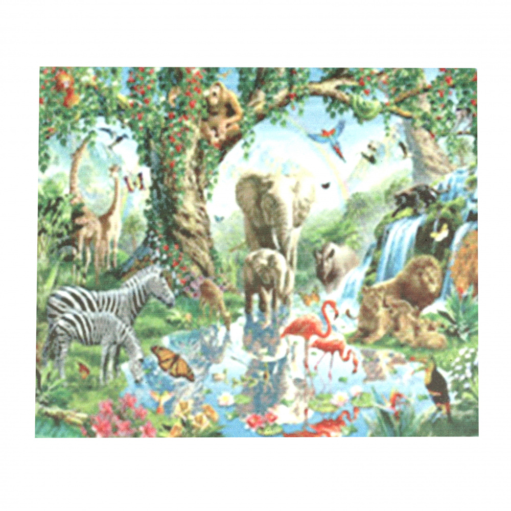Framed DIY Diamond Painting 40x50 cm, Full Drill Embroidery, Round Crystals, Wall Decor Painting - Animal World YSG0364