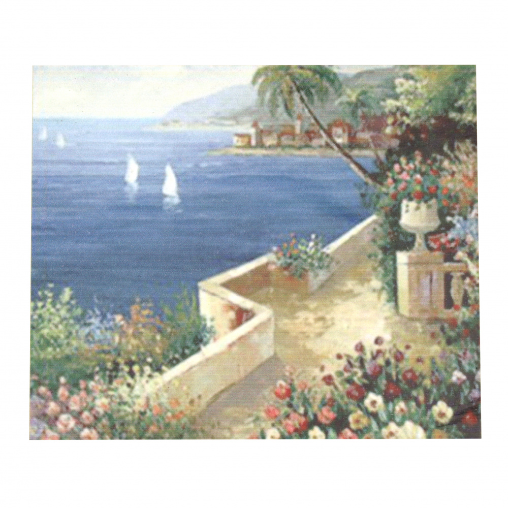 Diamond Painting 50x65 cm, Round Diamonds, Full Drill with a Frame - Sea View YSG0047