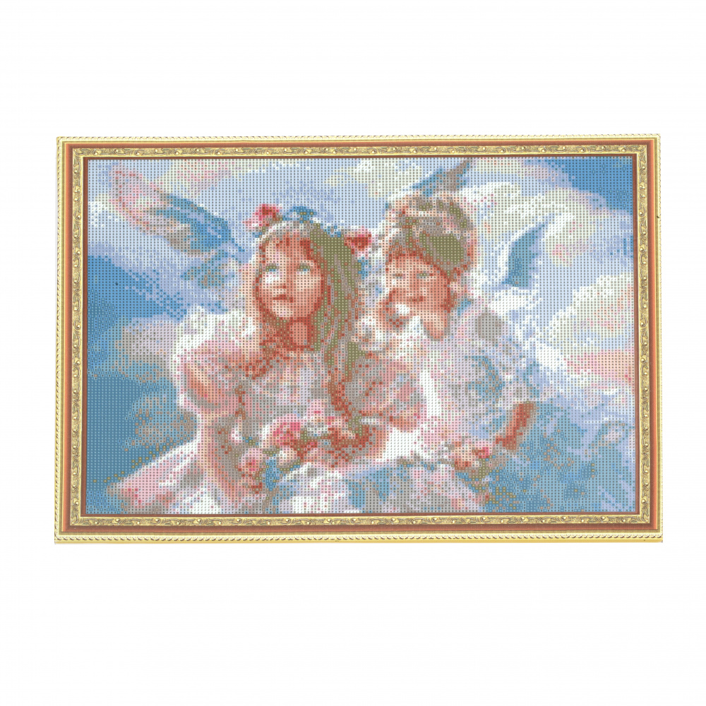 DIY Diamond Painting 40x50 cm with a Frame, Full Drill, Round Diamonds, Home Wall Decoration - Angel's Whisper YSG0117