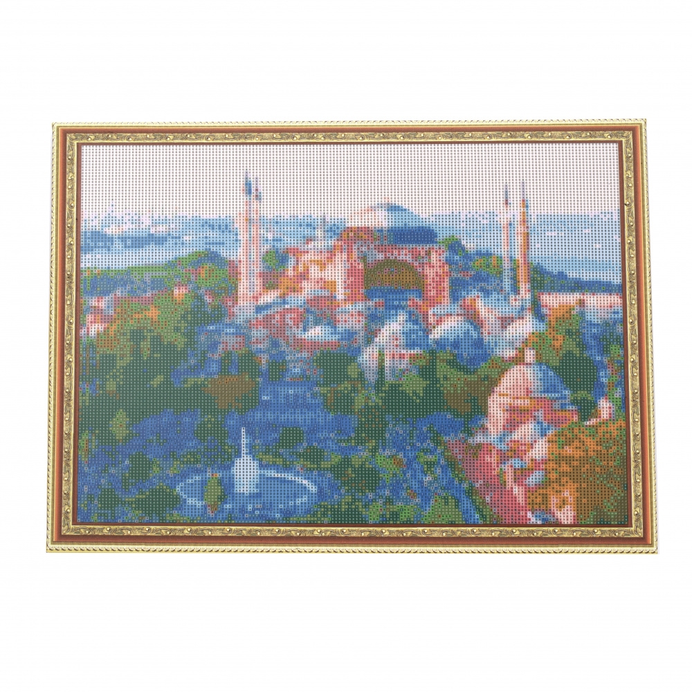 Diamond Painting 40x50 cm, Mosaic Craft Art, Round Crystals, Full Drill with a Frame - The Church in Istanbul YSG0334
