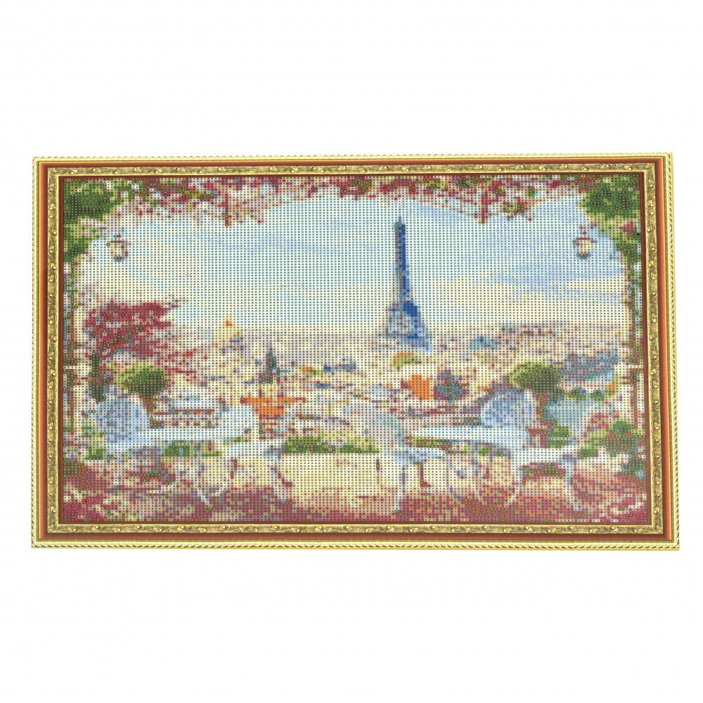 Diamond Painting 40x50 cm, Mosaic Craft Art, Round Crystals, Full Drill with a Frame - Paris from afar YSG0373