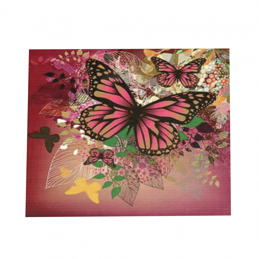 Diamond Painting 40x50 cm with Frame, Full Drill, Round Diamonds, Home Wall Decor - Butterflies YSG1381