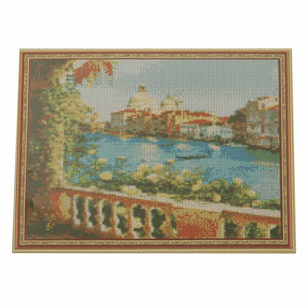 DIY Diamond Painting 40x50 cm with a Frame, Full Drill, Round Diamonds, Home Wall Decoration - View of Venice YSG1446