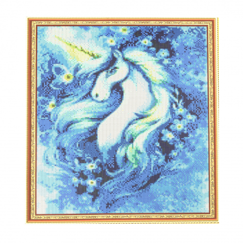 DIY Framed Diamond Painting 40x50 cm, Full Drill Embroidery, Round Crystals, Wall Decor Painting - Magic Unicorn YSG1748