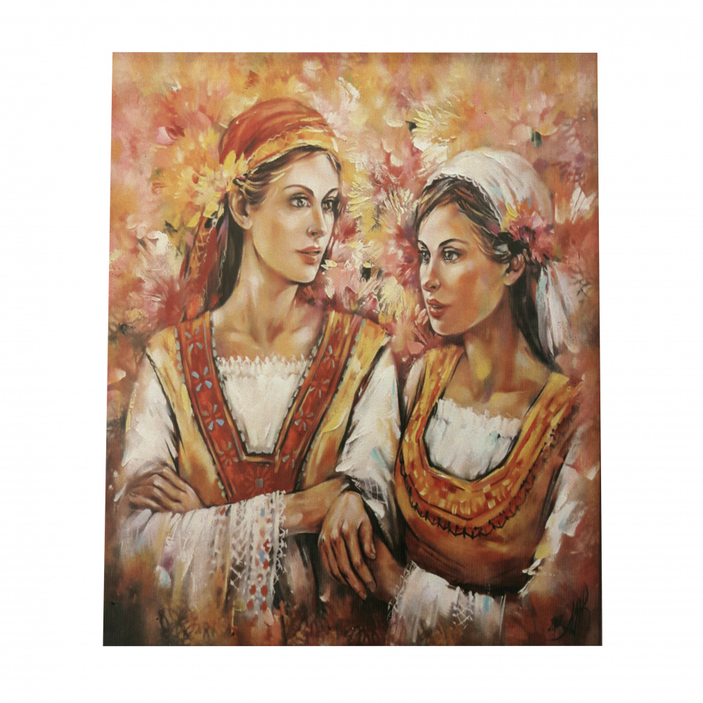 Πίνακας με ψηφίδες (στρόγγυλες) 30x40 cm με πλαίσιο - Sisters Kra003