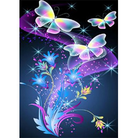 Diamond Painting Kit, 30x40 cm, Round Diamonds, Full Drill with Frame - Butterfly Glow YSG4920