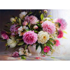 Diamond Painting 30x40cm, Round Diamonds, Full Drill with Frame - Emperor's Flowers YSG7996