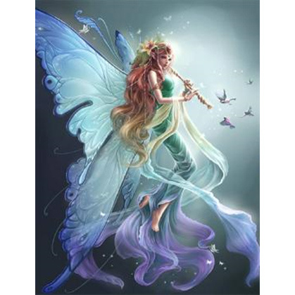 DIY Diamond Painting Kit / 30x40 cm / Round Crystals / Full Drill with Frame - Butterfly Fairy, YSG4543