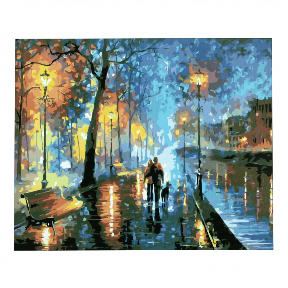 Set tablou cu numere 40x50 cm - Plimbare de noapte Ms8819