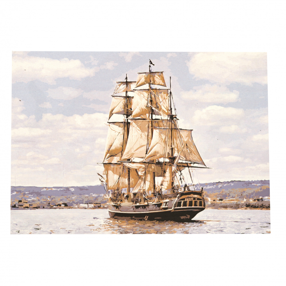 Σετ ζωγραφικής με αριθμούς 40x50 cm -  πλοίο Ms7337