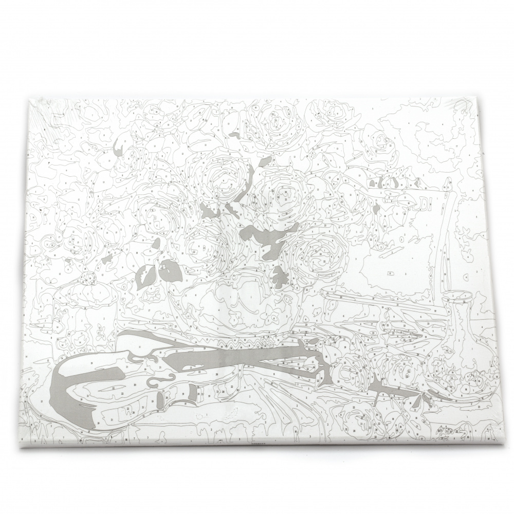 Set tablou cu numere 40x50 cm - Natura statica cu vioara Ms8035