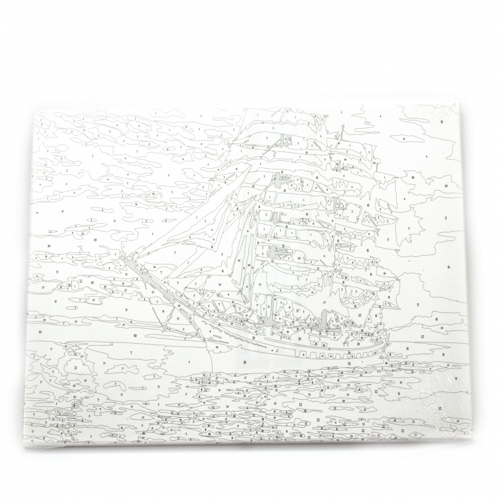 Комплект рисуване по номера 40x50 см - Морска фрегата Ms8109