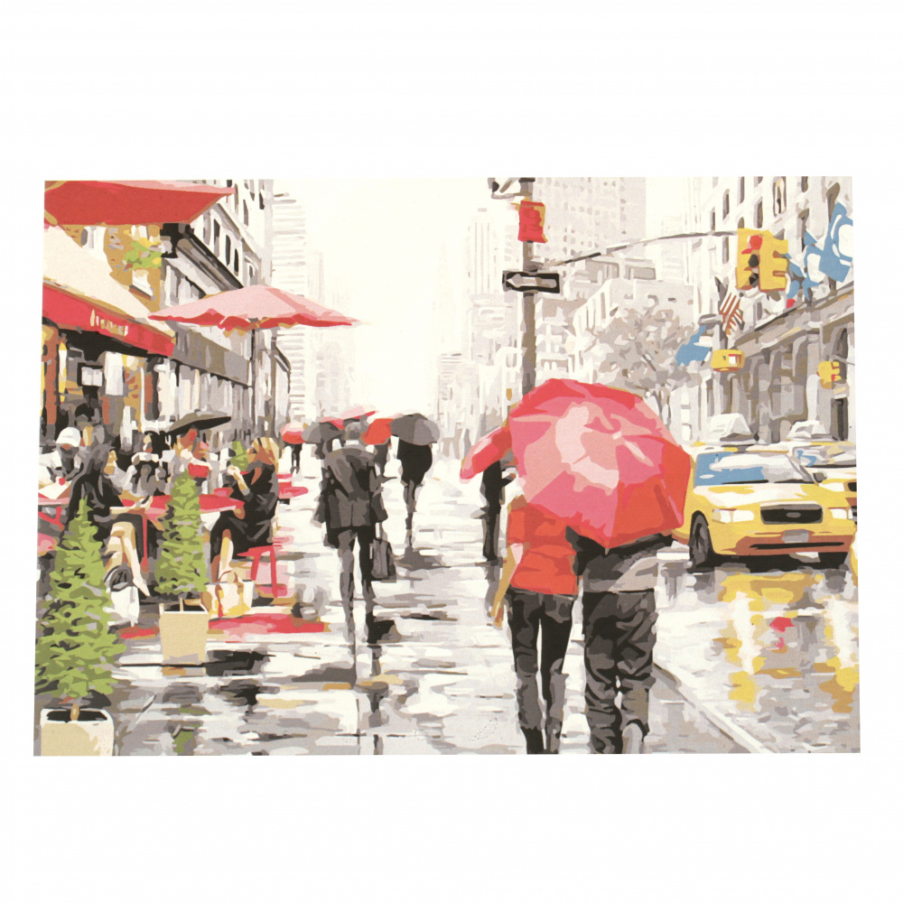 Set tablou cu numere 40x50 cm - După-amiază ploioasă Ms9076