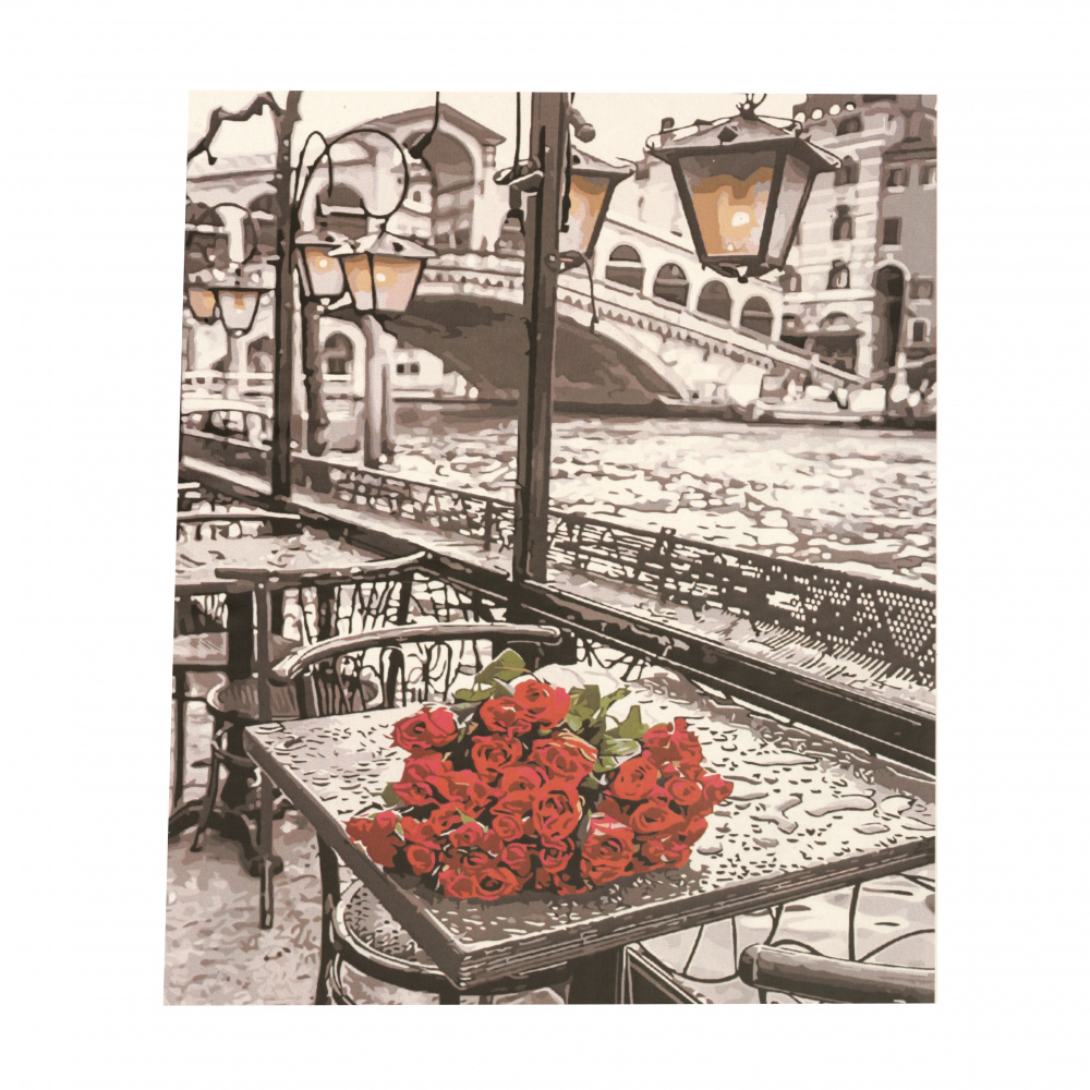 Σετ ζωγραφικής με αριθμούς 40x50 cm - Μοναχικά τριαντάφυλλα Ms9746