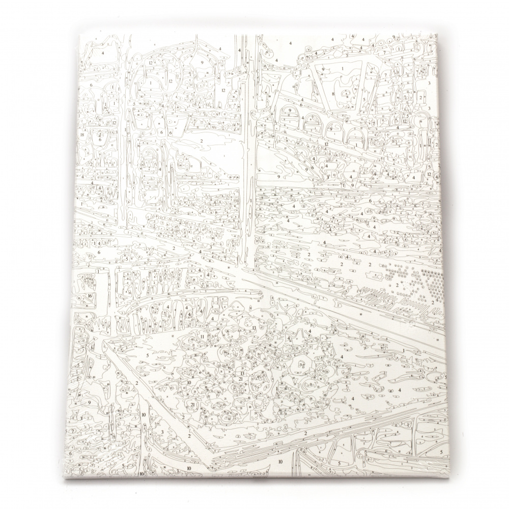 Set pentru desen tablou cu numere 40x50 cm - Trandafiri singuratici Ms9746