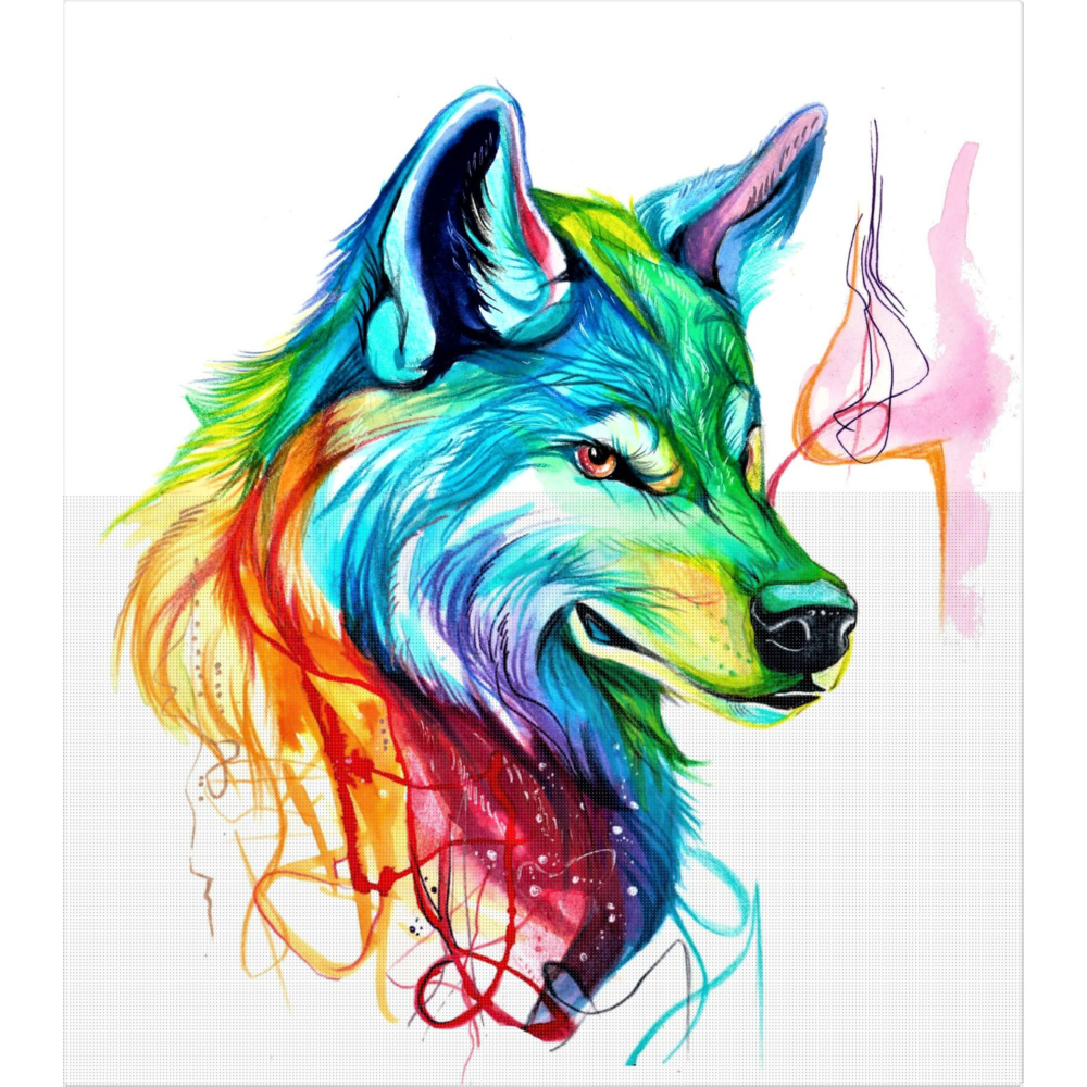 Paint by Numbers Kit, 30x40 cm - Colorful Wolf BFB0311