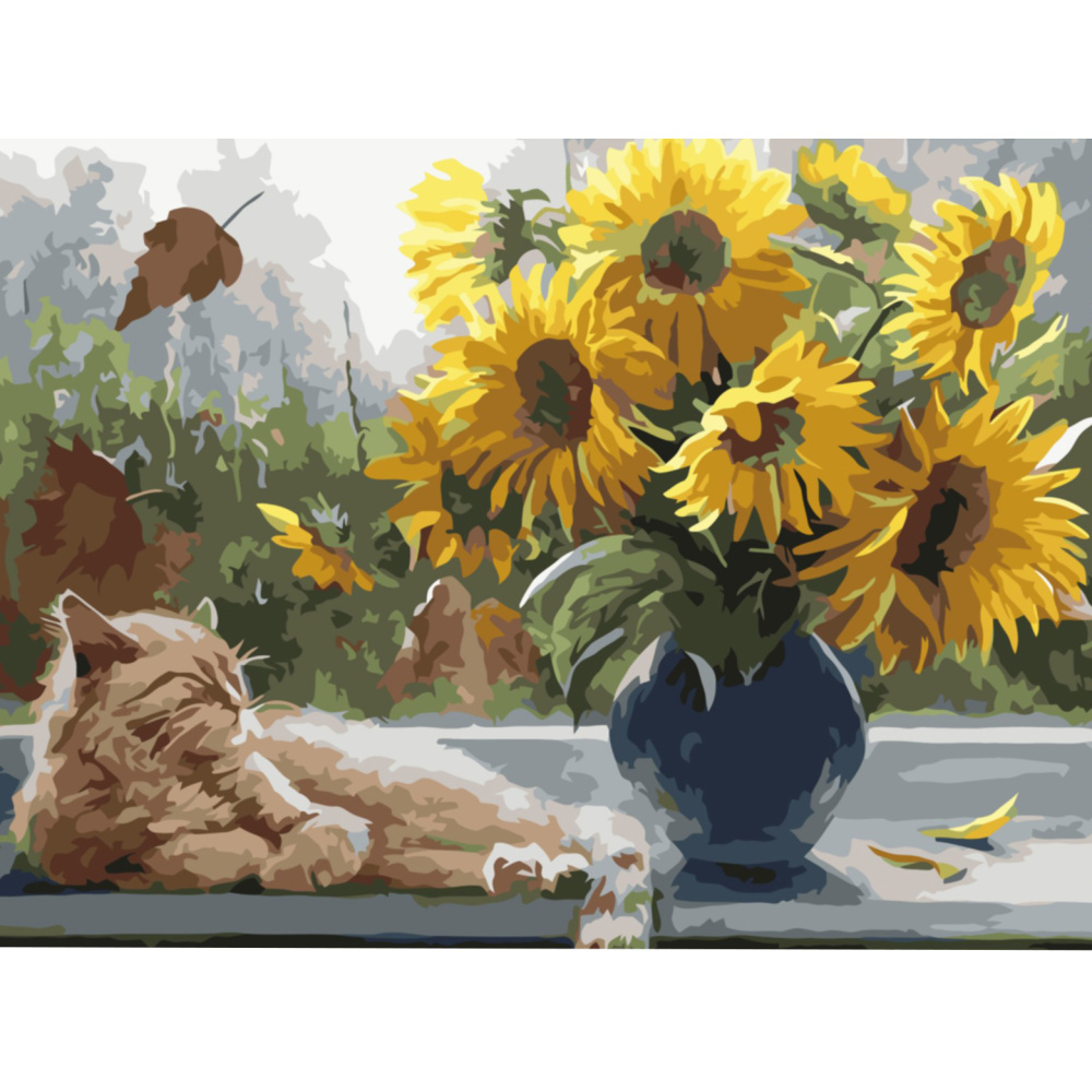 Paint by Numbers Kit, 40x50 cm - Sunflower Breeze BFB1161