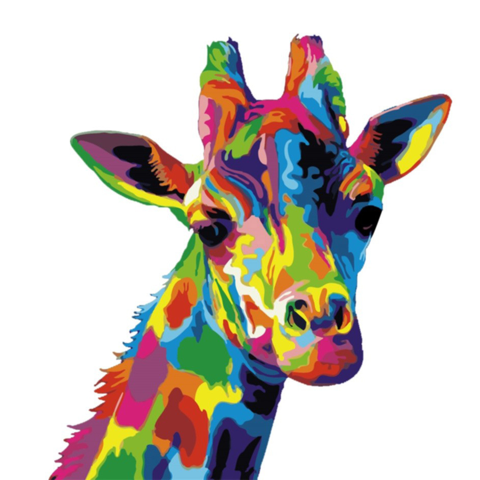 Number Painting Kit / 30x40 cm - Colorful Giraffe, BFB0060