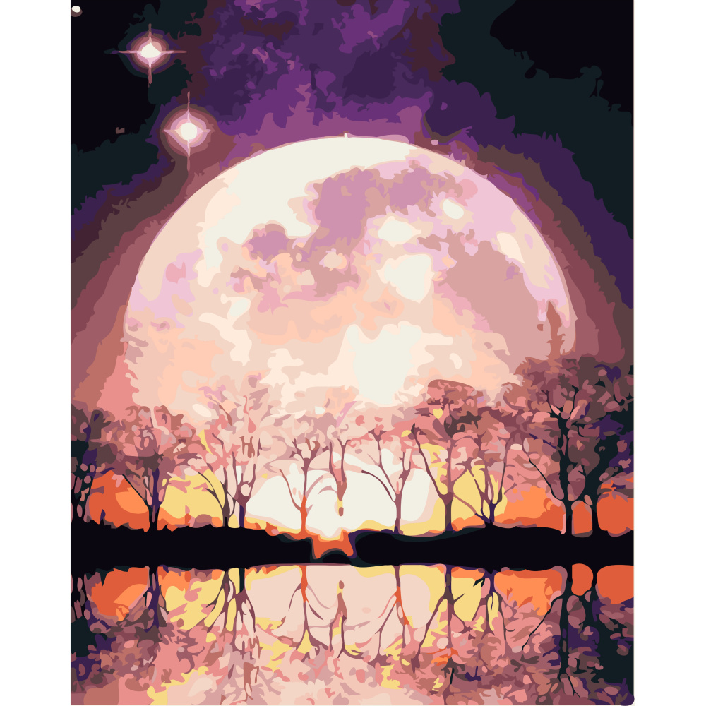 Art by Numbers, Home Wall Decor / 30x40 cm - Moon Reflection, BFB0139