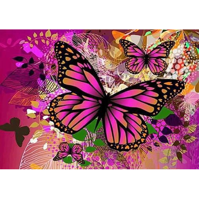 Painting by Numbers Kit / 30x40 cm - The three Butterflies, BFB0789
