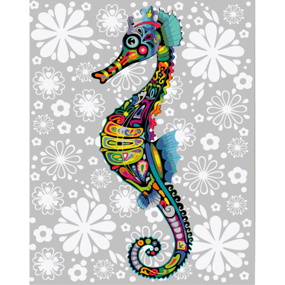 Paint by Number Kit, Wall Decor /  30x40 cm - Colorful Seahorse, MS9839