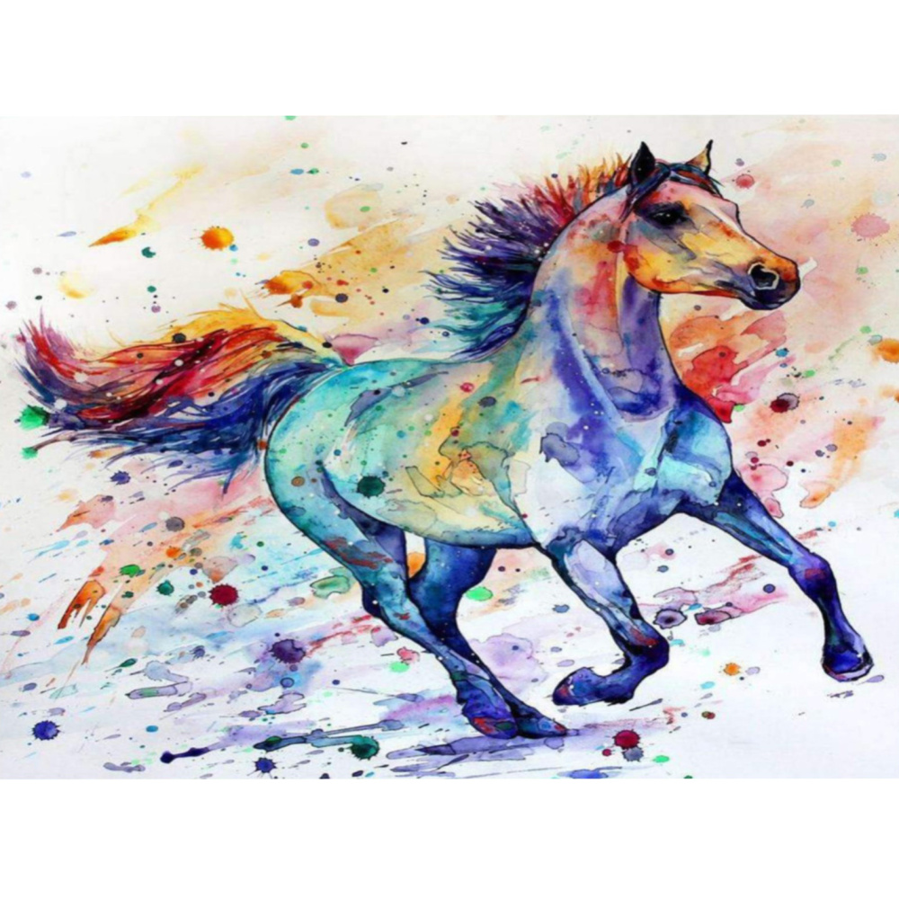 Painting by Numbers / 40x50 cm - Horse with Colorful Mane,  BFB0393