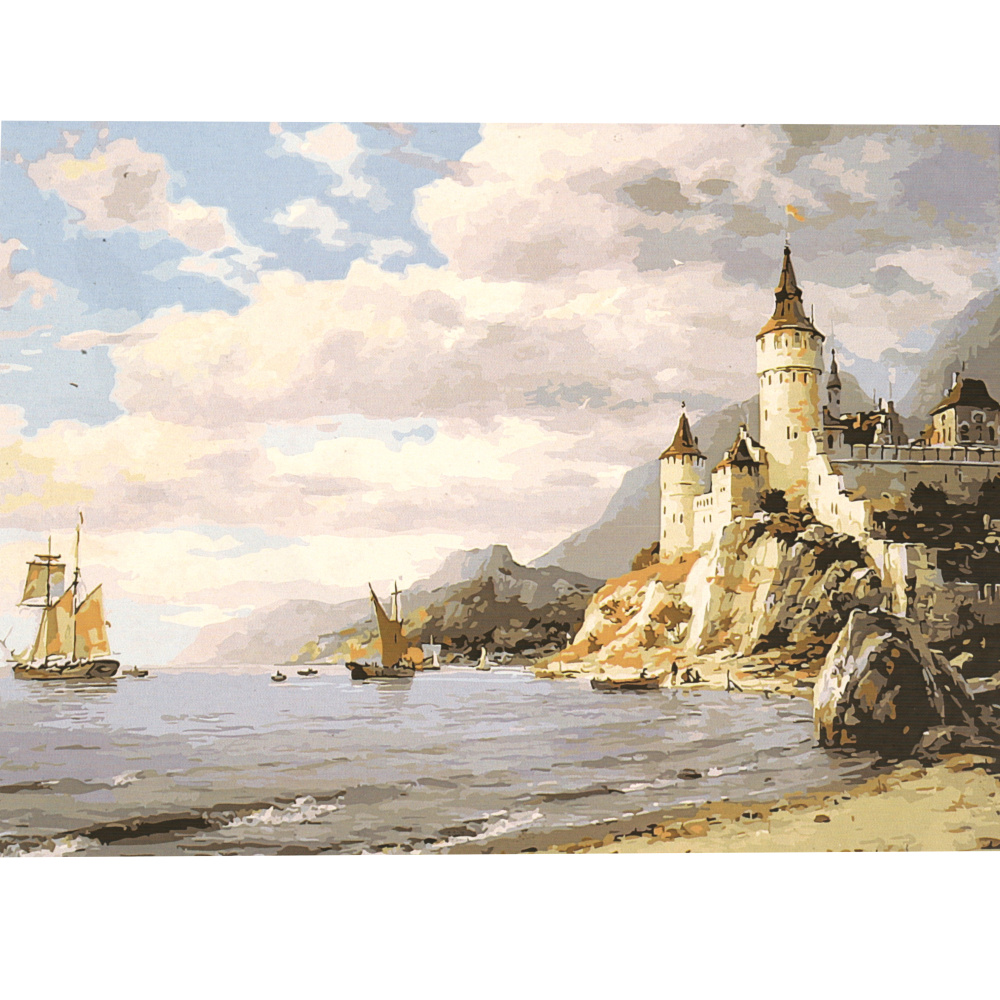 Σετ ζωγραφικής με αριθμούς  40x50 cm - Παραθαλάσσιο κάστρο MS7294
