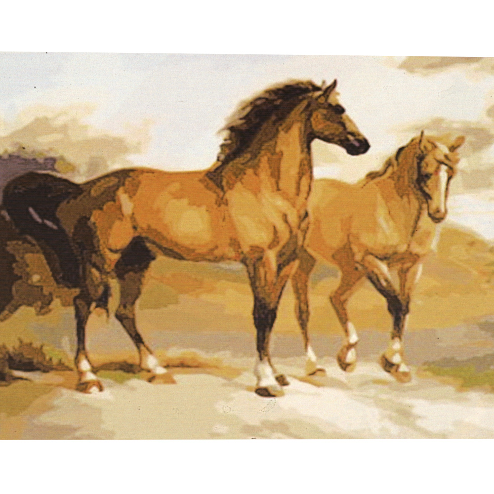 Paint My Numbers Kit for DIY Acrylic Painting - "Horses" /MS8142/, Size: 40x50 cm, Perfect for adults and beginner painters