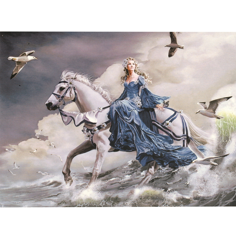 Paint by Numbers Kit, 40x50 cm, for DIY Acrylic Painting - Amazon on a white horse, MS8436