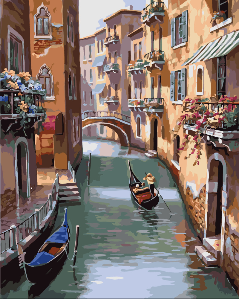 "Venice" Paint by Numbers Kit, 40x50 cm, for DIY Acrylic Painting - Ms9696