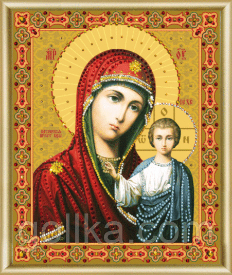 Diamond Painting Kit, 30x40 cm, Round Crystals, Full Drill with Frame, Religious Diamond Art - Virgin Mary / Mother and Child / ZJ0100