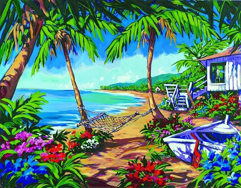 Paint by Numbers Kit 40x50 cm - Exotic Beach BFB1242.