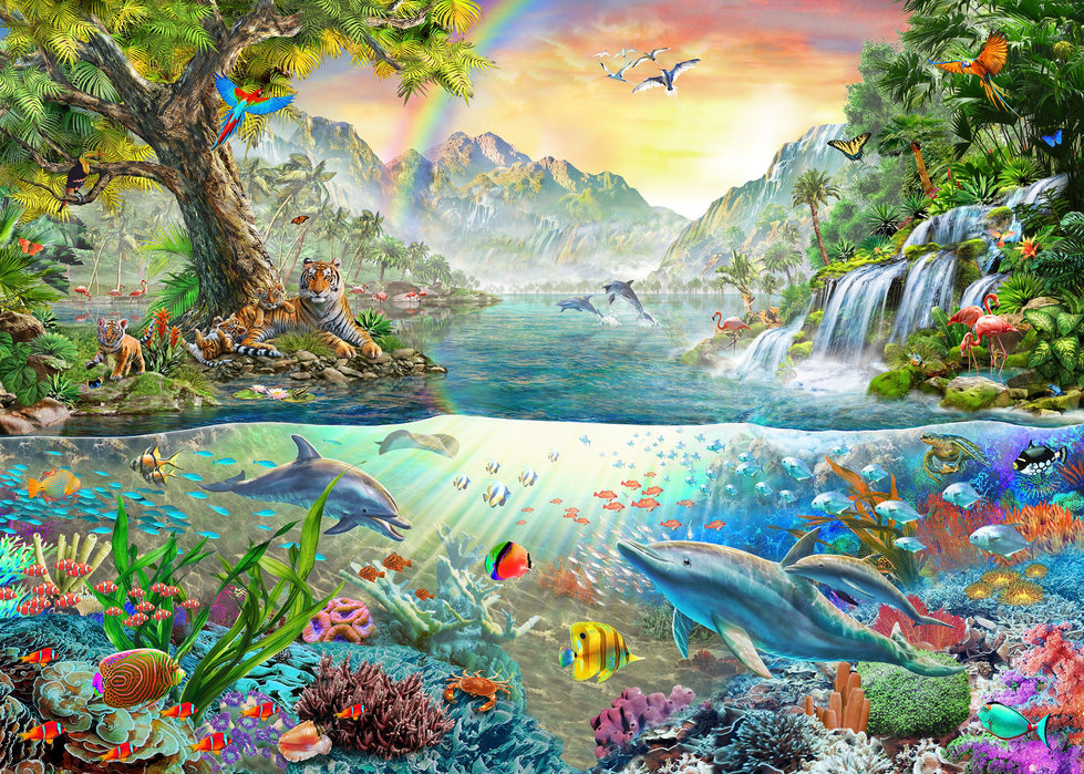 Πίνακας με ψηφίδες (στρόγγυλες) 40x50 cm πλήρης κόλληση με τελάρο  -Θαλάσσια ζωή YSG5787