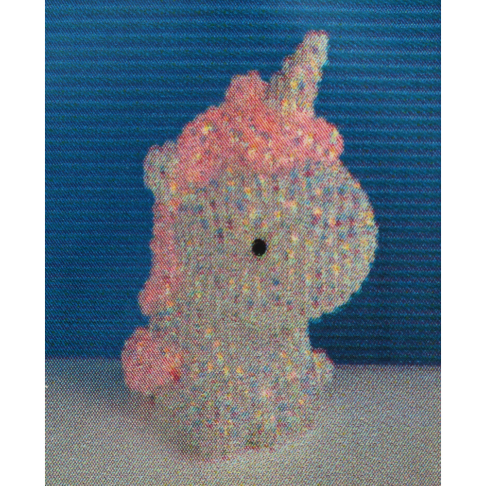 Breloc din plastic cu unicorn împânzit cu diamante 31x76x44mm